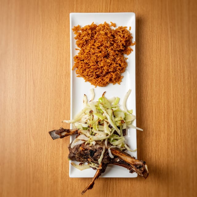 Banger Lamb Chops And Steamed Cabbage.
